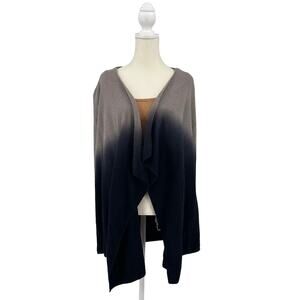 Barefoot Dreams Cozychic Lite Long Cardigan Purple/Ombre S/M Dye Open Front Wrap